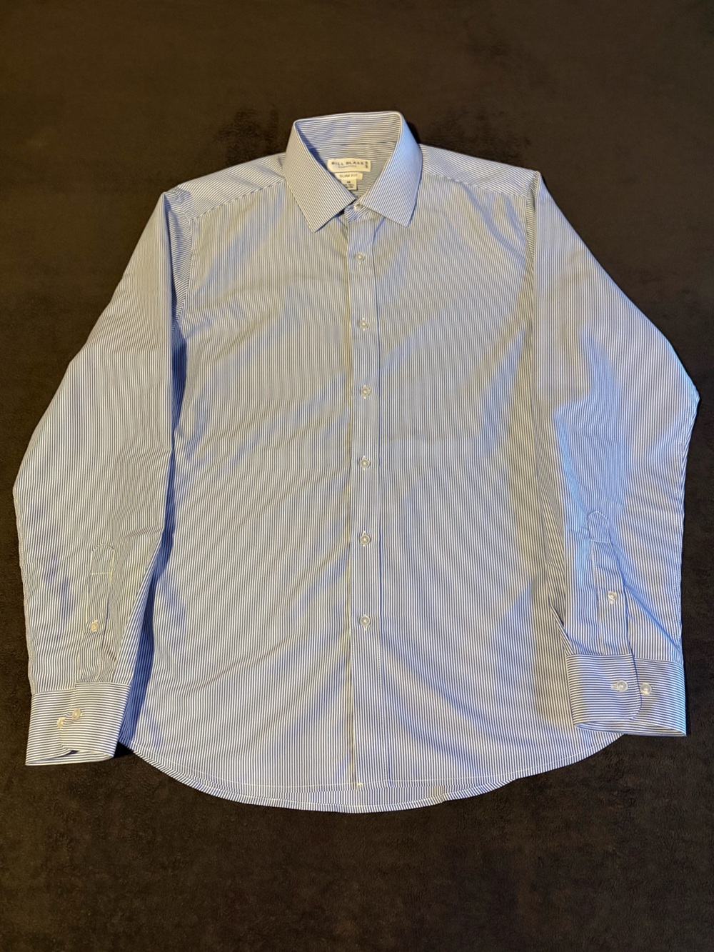 Bill Blass Blue Pin-Striped Button Down Shirt